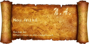 Neu Anikó névjegykártya